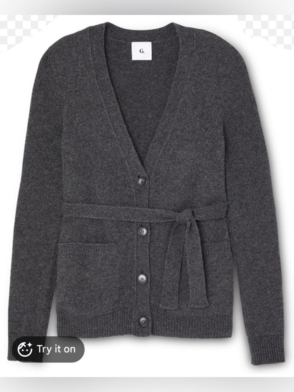 G. Label by Goop Jeanette Belted Cashmere Cardigan Sweater